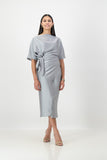 Grey French Wrap Dress