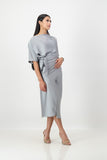 Grey French Wrap Dress