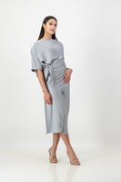 Grey French Wrap Dress
