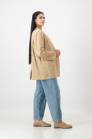Stone suede box jacket