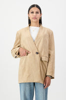 Stone suede box jacket