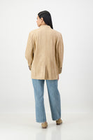 Stone suede box jacket