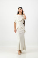 Ivory criss cross top with skirt