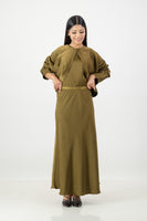 Olive 3 piece satin set