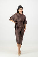 Choc French Wrap Dress