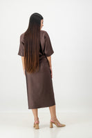Choc French Wrap Dress