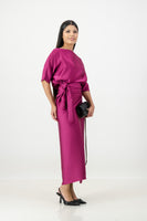 Berry French Wrap Dress