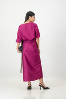 Berry French Wrap Dress