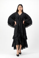 Black ruffle lace dress