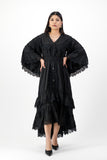 Black ruffle lace dress