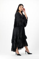 Black ruffle lace dress
