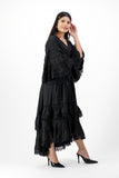 Black ruffle lace dress