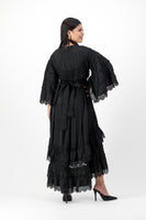Black ruffle lace dress