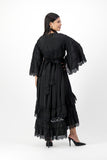 Black ruffle lace dress