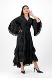 Black ruffle lace dress