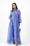 Periwinkle button front dress
