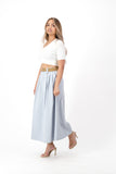 Powder blue belted skirt