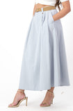 Powder blue belted skirt