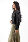 Black " butter soft " pleather cropped biker