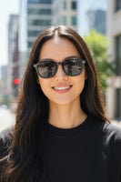 Lana - Black rectangle sunglasses