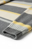 Grey and lemon stripe knit