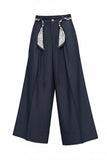 Indigo tencil pant with scarf belt