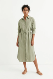 Green 100% organic cotton shirt dress