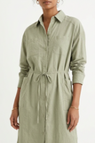 Green 100% organic cotton shirt dress