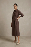 Choc 100% organic cotton shirt dress