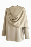 Champagne satin front cape top