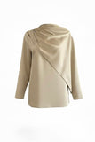 Champagne satin front cape top