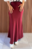 Gabriella satin skirt - burgundy