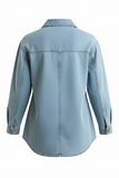 Denim shirt with bow emrbroidery