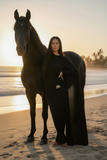 Black drape mesh dress