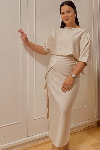 Ivory French Wrap Dress